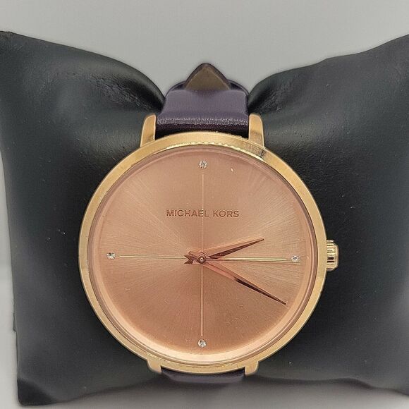 Michael Kors MK2782 Women's Purple Leather Analog White Dial Quartz Watch AM251 - Picture 1 of 11